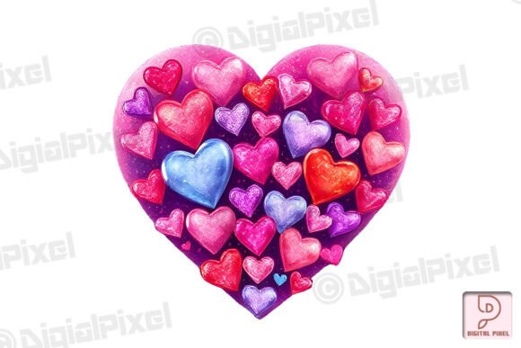 3d Multicolor Valentine Heart Shape: A Modern Design Asset