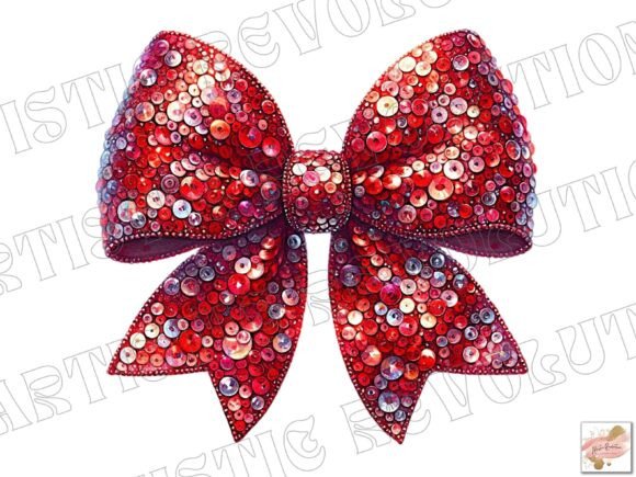 Elevate Holiday Designs with a Glitter Coquette Bow PNG