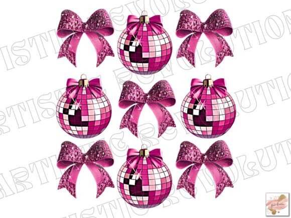 Elevate Your Designs with Pink Glitter Coquette New Year PNG