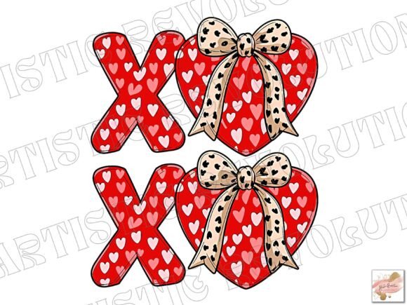 Elevate Your Designs with Valentine Heart XOXO Valentine's Day Png