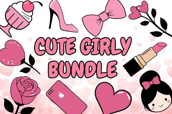 Elevate Your Projects with Pink Girly Clipart