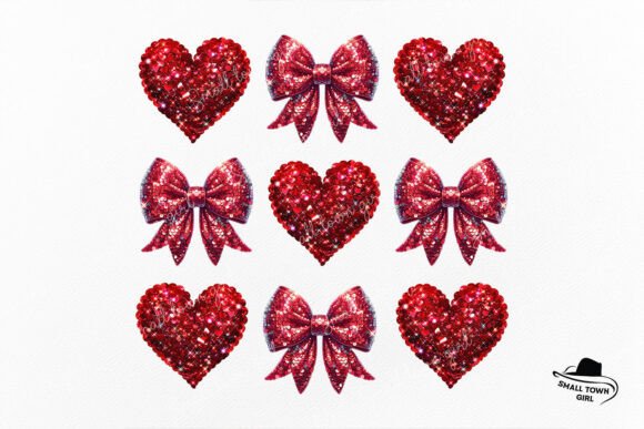 Glitter Valentine Heart Bow Coquette Png: A Design Asset
