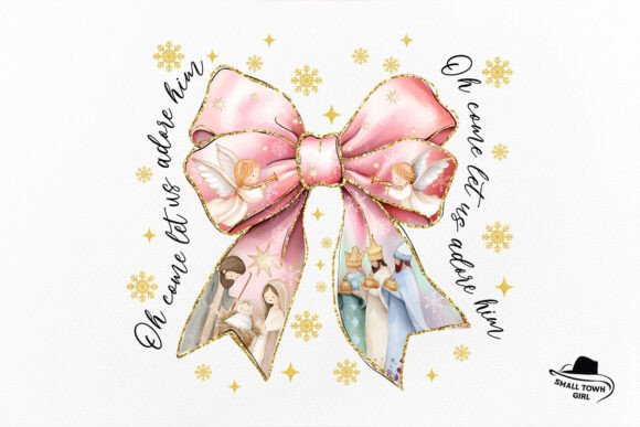 Jesus Christian Christmas Coquette Bow: A Design Asset for Festive Branding