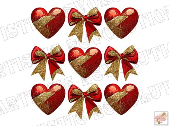 Red Coquette Glitter Heart Valentine PNG: A Design Asset
