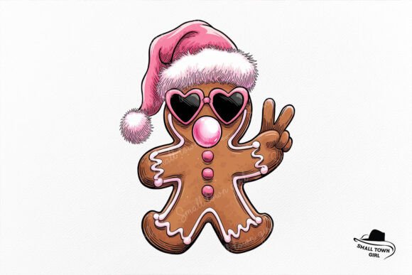 Retro Gingerbread Bubble Pink Christmas: A Design Asset Guide
