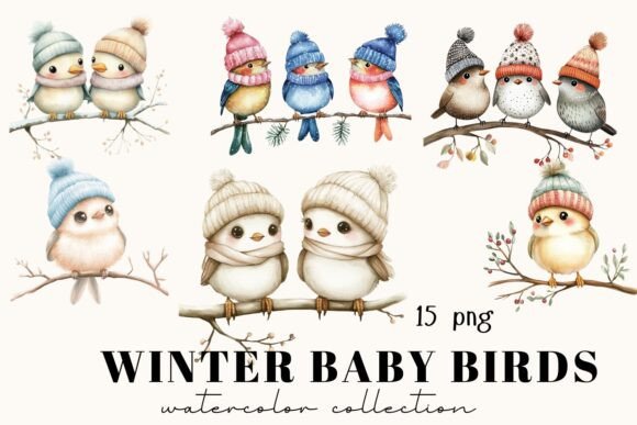 Watercolor Winter Birds: Elevate Your Design Projects